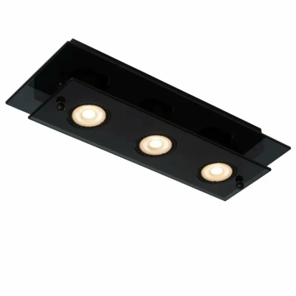 Luminaires Lucide Plafonnier Lucide OKNO Noir, 3 lumières* Lampes En Verre