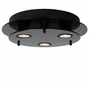 Luminaires Lucide Plafonnier Lucide OKNO Noir, 3 lumières* Lampes En Verre