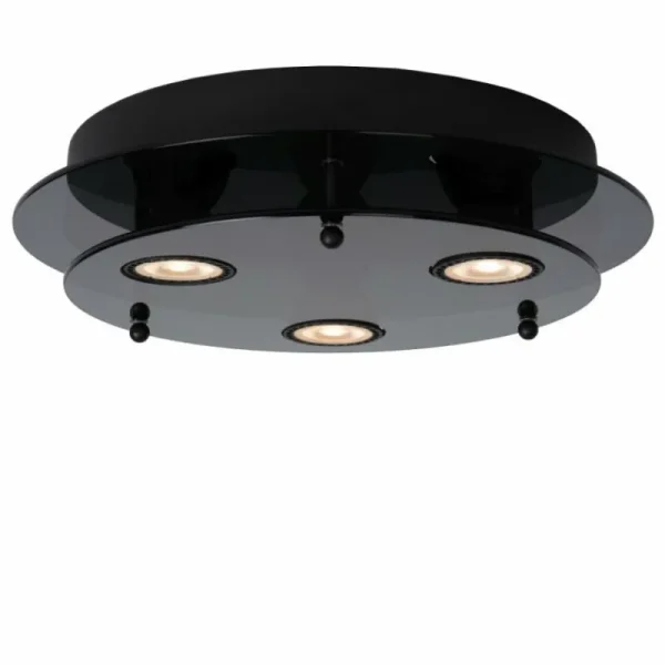 Luminaires Lucide Plafonnier Lucide OKNO Noir, 3 lumières* Lampes En Verre