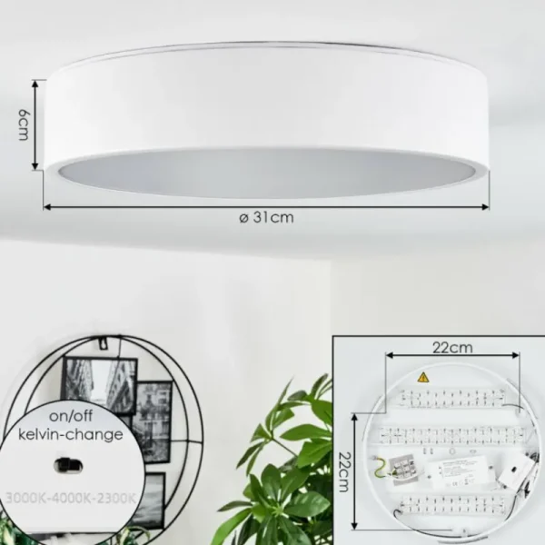 hofstein Plafonnier Maho LED Blanc, 1 lumière* Lampes Modernes