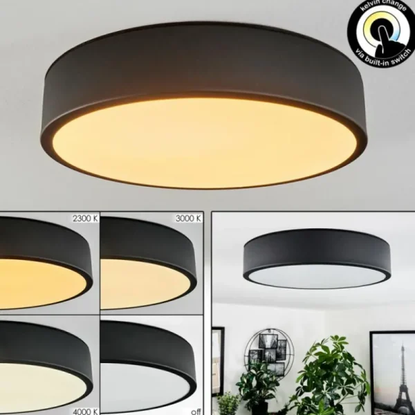 hofstein Plafonnier Maho LED Noir, 1 lumière* Lampes Modernes