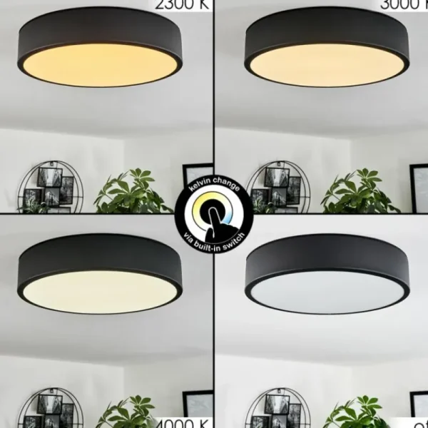 hofstein Plafonnier Maho LED Noir, 1 lumière* Lampes Modernes