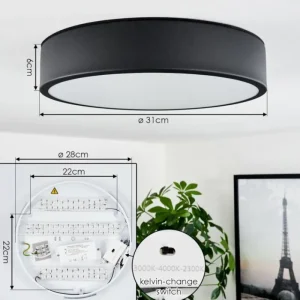 hofstein Plafonnier Maho LED Noir, 1 lumière* Lampes Modernes
