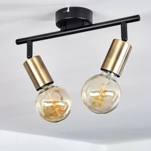 hofstein Plafonnier Maidford Laiton, Noir, 2 lumières* Lampes Modernes