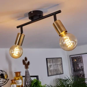 hofstein Plafonnier Maidford Laiton, Noir, 2 lumières* Lampes Modernes