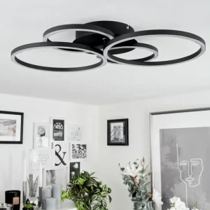 hofstein Plafonnier Malanje LED Noir, 4 lumières* Lampes Modernes