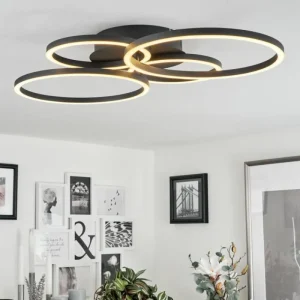 hofstein Plafonnier Malanje LED Noir, 4 lumières* Lampes Modernes