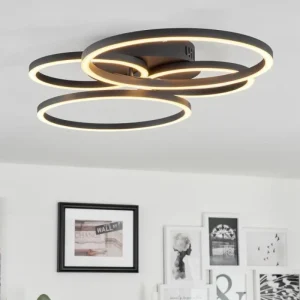 hofstein Plafonnier Malanje LED Noir, 4 lumières* Lampes Modernes