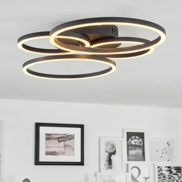 hofstein Plafonnier Malanje LED Noir, 4 lumières* Lampes Modernes