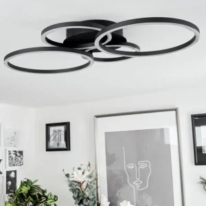 hofstein Plafonnier Malanje LED Noir, 4 lumières* Lampes Modernes