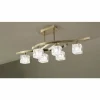 Luminaires Mantra Plafonnier Mantra Cuadrax Laiton, 6 lumières* Lampes En Verre