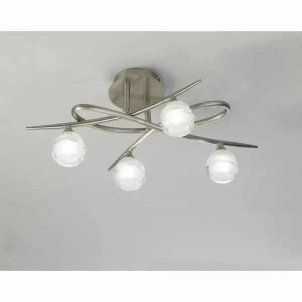 Luminaires Mantra Plafonnier Mantra Loop Nickel mat, 4 lumières* Lampes En Verre