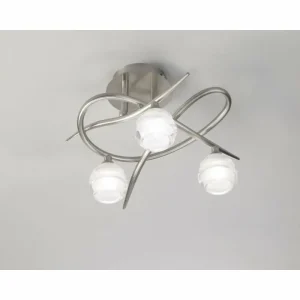 Luminaires Mantra Plafonnier Mantra LOOP Nickel mat, 3 lumières* Lampes En Verre