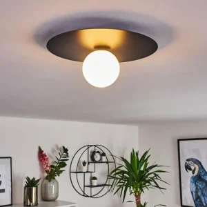 hofstein Plafonnier Marahu Noir, 1 lumière* Lampes En Verre