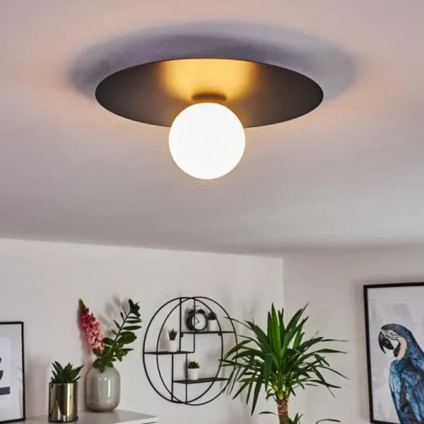 hofstein Plafonnier Marahu Noir, 1 lumière* Lampes En Verre