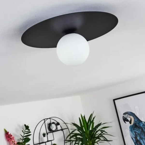 hofstein Plafonnier Marahu Noir, 1 lumière* Lampes En Verre
