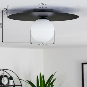 hofstein Plafonnier Marahu Noir, 1 lumière* Lampes En Verre