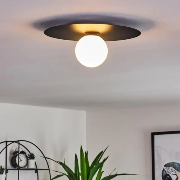 hofstein Plafonnier Marahu Noir, 1 lumière* Lampes En Verre