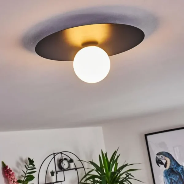 hofstein Plafonnier Marahu Noir, 1 lumière* Lampes En Verre