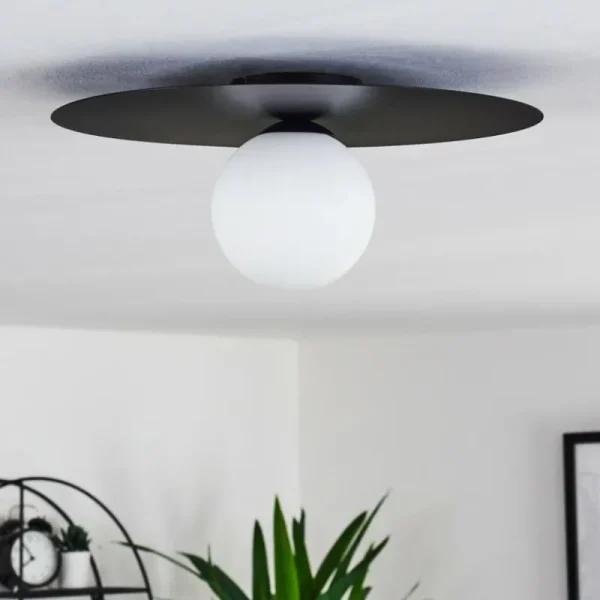 hofstein Plafonnier Marahu Noir, 1 lumière* Lampes En Verre
