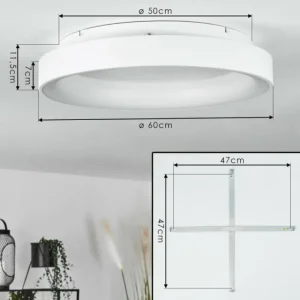 hofstein Plafonnier Maraya LED Blanc, 1 lumière, Télécommandes* Lampes Modernes