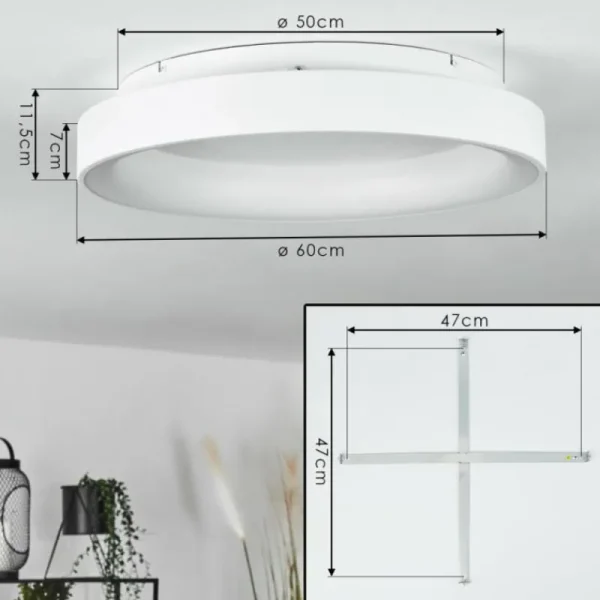 hofstein Plafonnier Maraya LED Blanc, 1 lumière, Télécommandes* Lampes Modernes