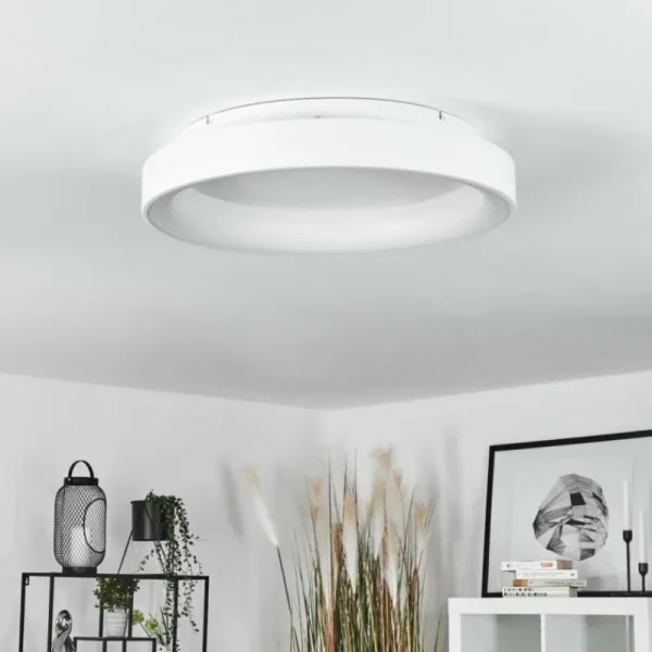 hofstein Plafonnier Maraya LED Blanc, 1 lumière, Télécommandes* Lampes Modernes