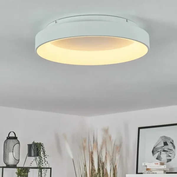hofstein Plafonnier Maraya LED Blanc, 1 lumière, Télécommandes* Lampes Modernes