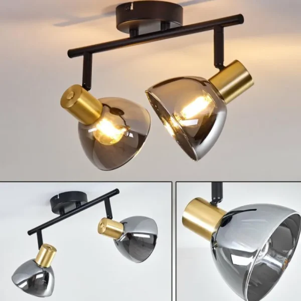 hofstein Plafonnier Mariefred Noir, 2 lumières* Lampes Modernes