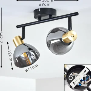hofstein Plafonnier Mariefred Noir, 2 lumières* Lampes Modernes