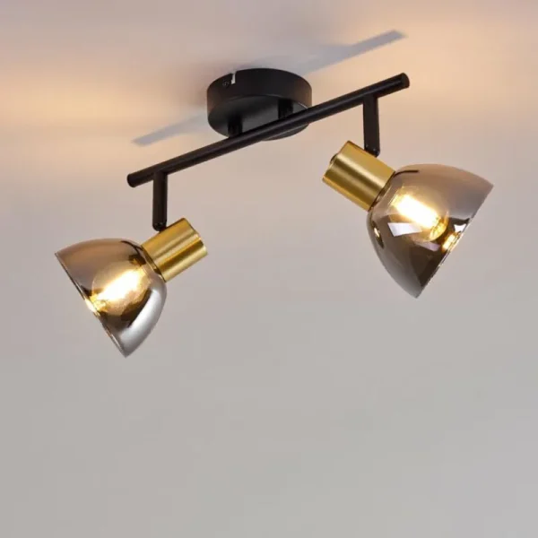 hofstein Plafonnier Mariefred Noir, 2 lumières* Lampes Modernes