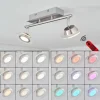 hofstein Plafonnier Marsen LED Chrome, Nickel mat, 2 lumières, Télécommandes, Changeur de couleurs* Lampes Modernes