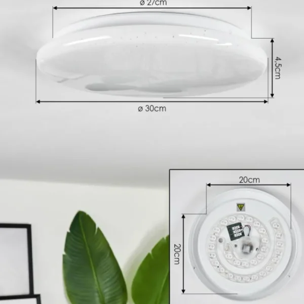 hofstein Plafonnier Melres LED Blanc, 1 lumière, Télécommandes* Lampes Modernes