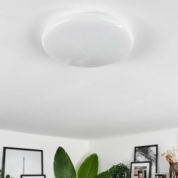 hofstein Plafonnier Melres LED Blanc, 1 lumière, Télécommandes* Lampes Modernes