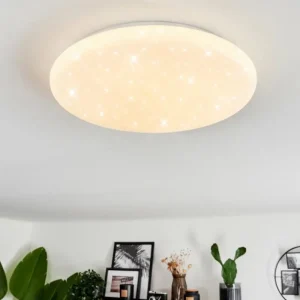 hofstein Plafonnier Melres LED Blanc, 1 lumière, Télécommandes* Lampes Modernes