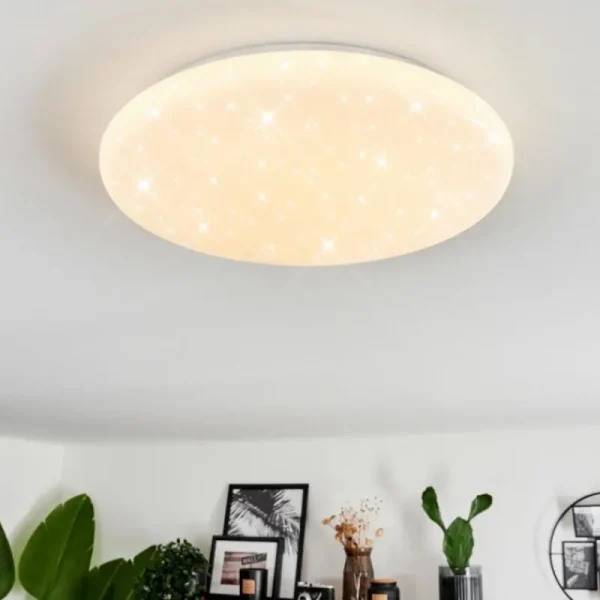hofstein Plafonnier Melres LED Blanc, 1 lumière, Télécommandes* Lampes Modernes