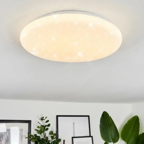 hofstein Plafonnier Melres LED Blanc, 1 lumière, Télécommandes* Lampes Modernes