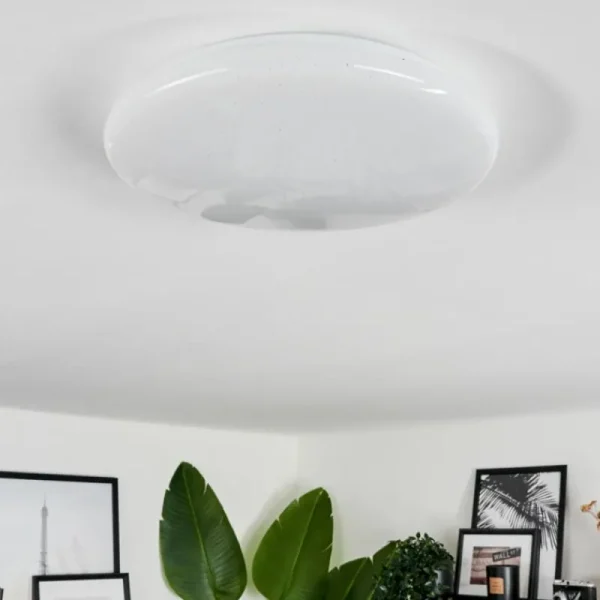 hofstein Plafonnier Melres LED Blanc, 1 lumière, Télécommandes* Lampes Modernes