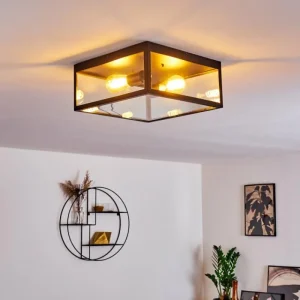 hofstein Plafonnier Moatize Noir, 2 lumières* Lampes En Verre