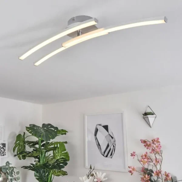hofstein Plafonnier Mohlin LED Nickel mat, 3 lumières* Lampes Modernes