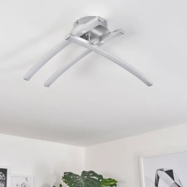 hofstein Plafonnier Mohlin LED Nickel mat, 3 lumières* Lampes Modernes