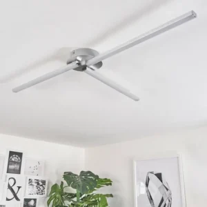 hofstein Plafonnier Mohlin LED Nickel mat, 3 lumières* Lampes Modernes