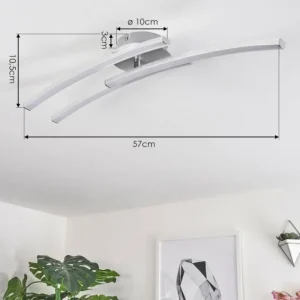hofstein Plafonnier Mohlin LED Nickel mat, 3 lumières* Lampes Modernes