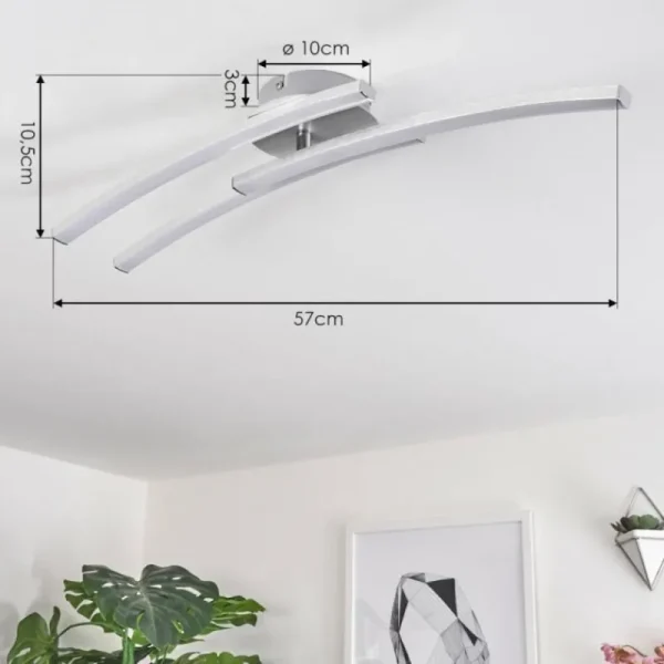 hofstein Plafonnier Mohlin LED Nickel mat, 3 lumières* Lampes Modernes