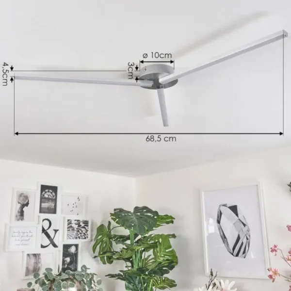 hofstein Plafonnier Mohlin LED Nickel mat, 3 lumières* Lampes Modernes