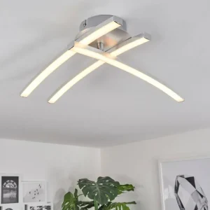 hofstein Plafonnier Mohlin LED Nickel mat, 3 lumières* Lampes Modernes