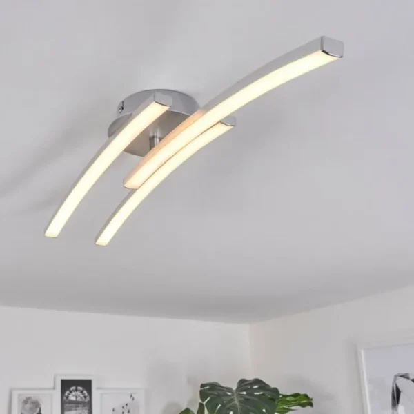 hofstein Plafonnier Mohlin LED Nickel mat, 3 lumières* Lampes Modernes