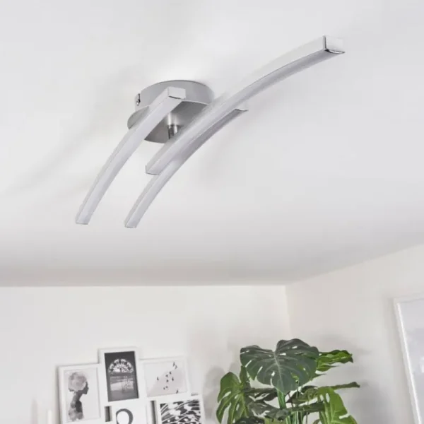 hofstein Plafonnier Mohlin LED Nickel mat, 3 lumières* Lampes Modernes