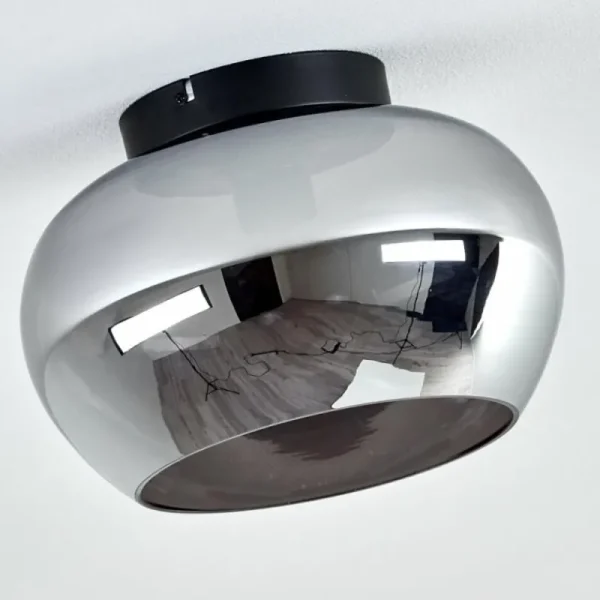 hofstein Plafonnier Molloy Chrome, Fumé, 1 lumière* Lampes Modernes