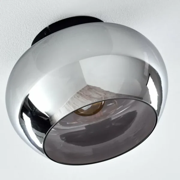 hofstein Plafonnier Molloy Chrome, Fumé, 1 lumière* Lampes Modernes